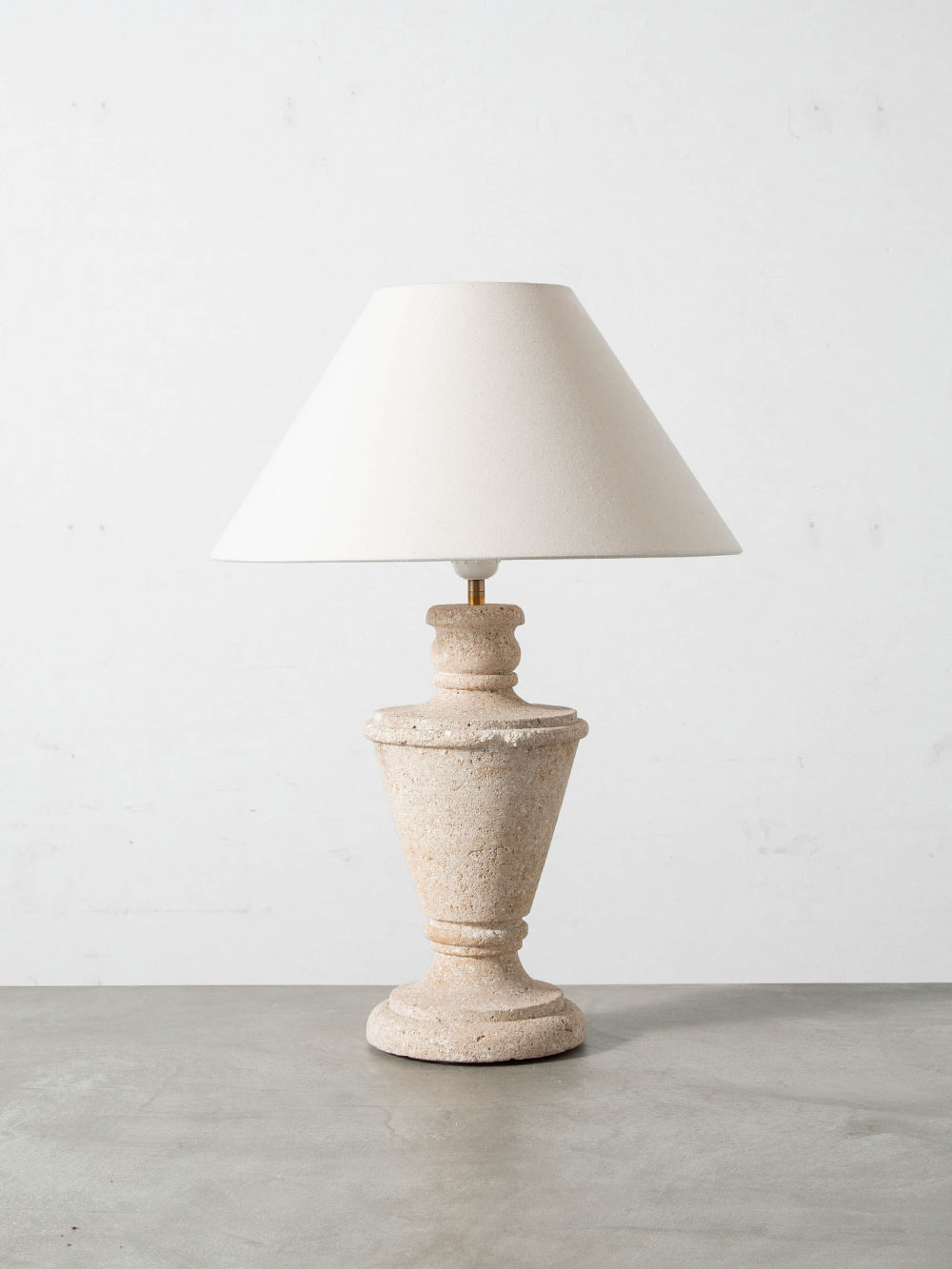 Table Lamp in Travertine and Fabric