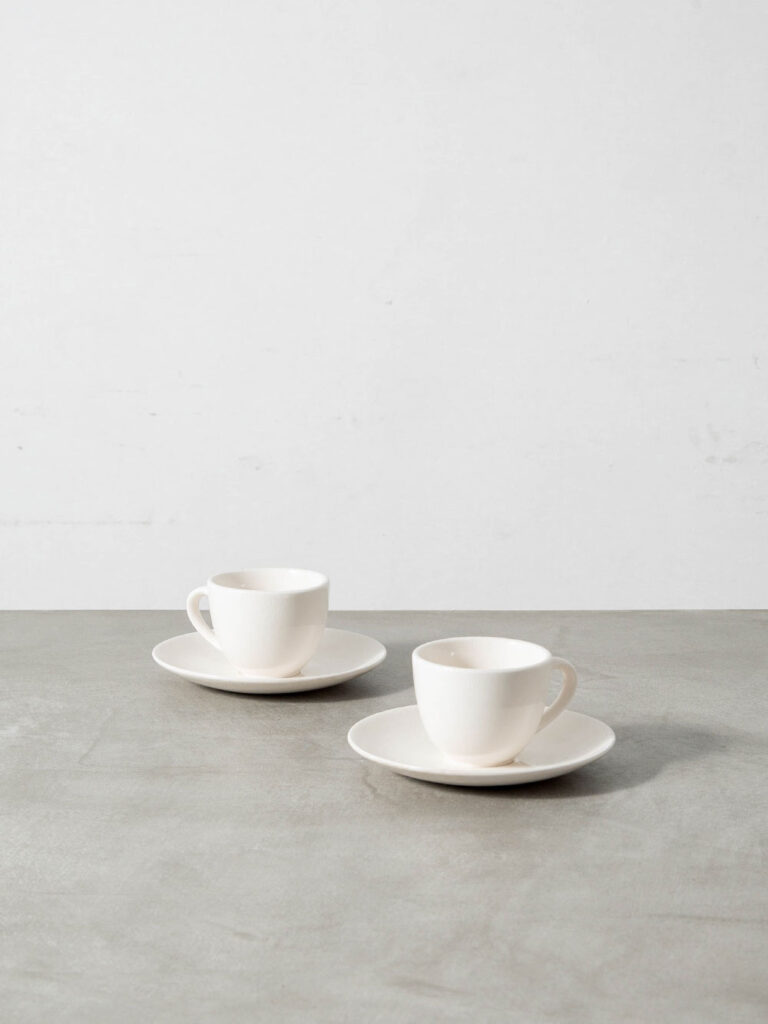 Coffee Cup & Saucer Set by Sori Yanagi for Matsumura & Co in Ceramic