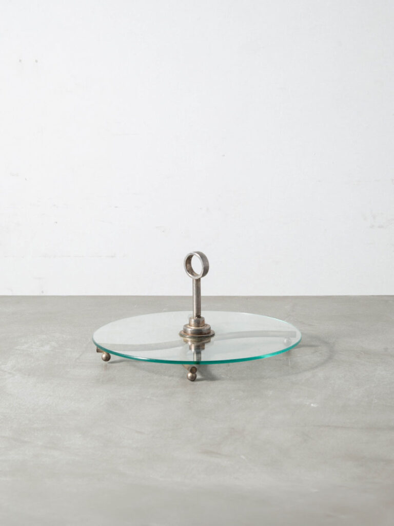 Serving Tray in Glass and Steel
