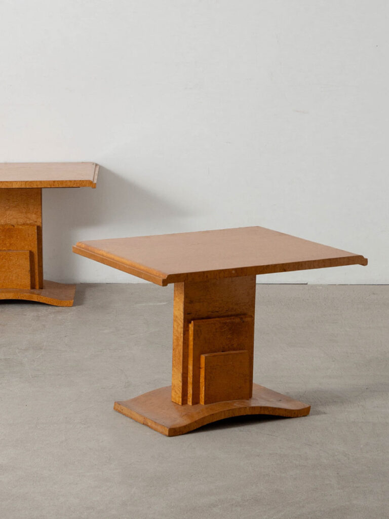 Art Deco Style Side Table in Birch