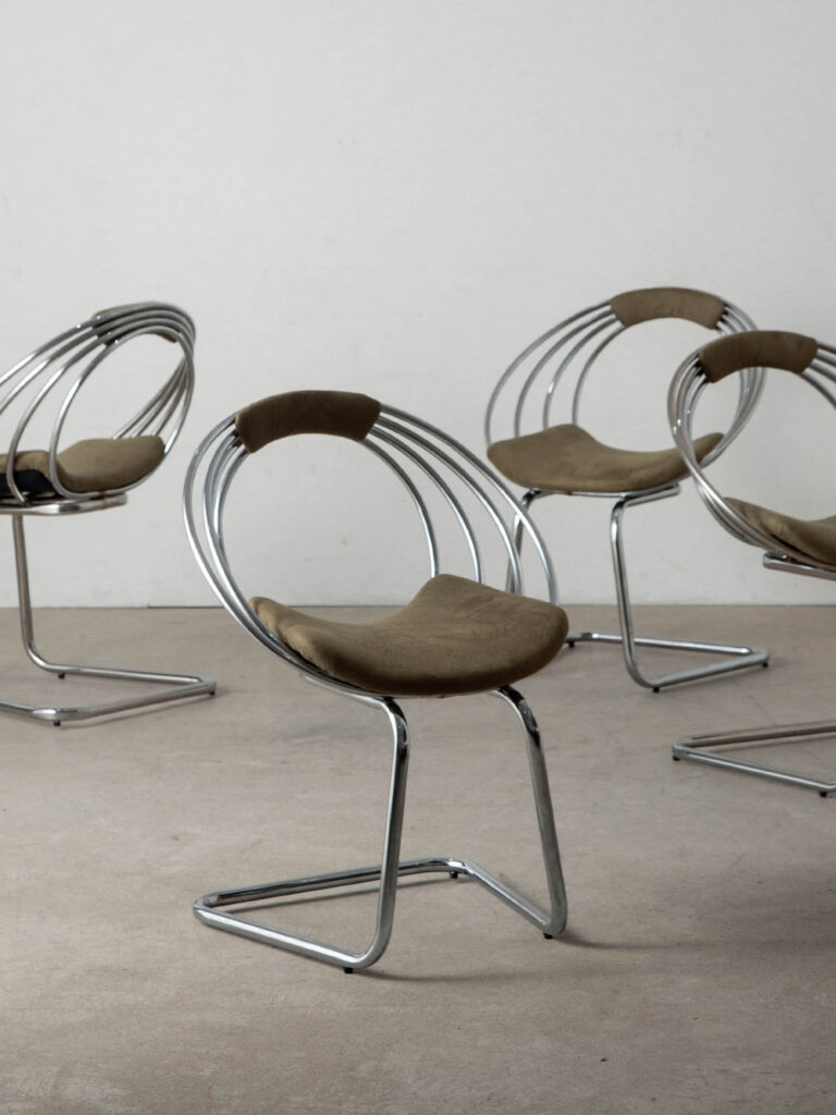 Dining Chair in Fabric and Chrome