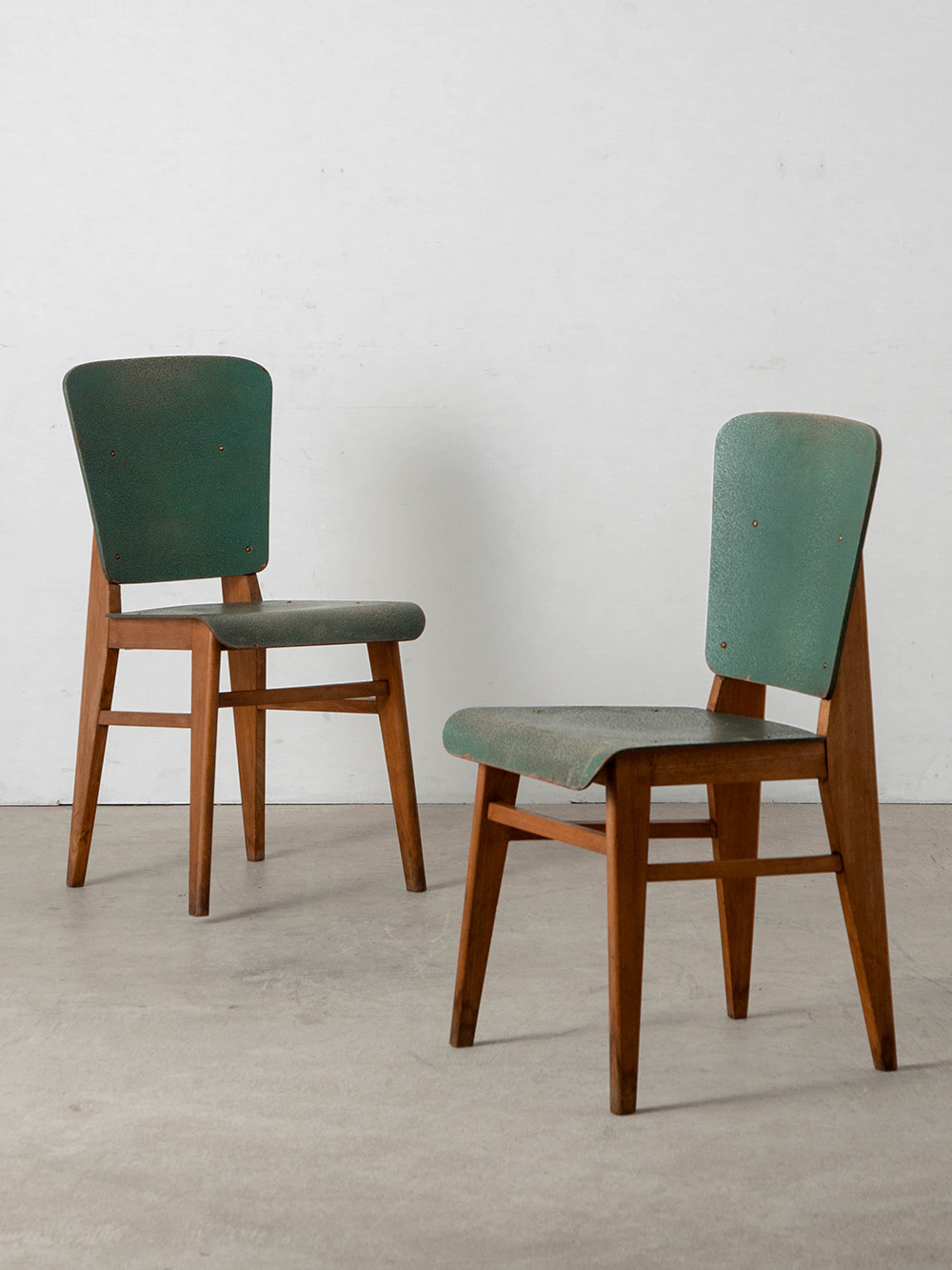 Jean Prouvé Style Dining Chair for Vauconsant in Wood