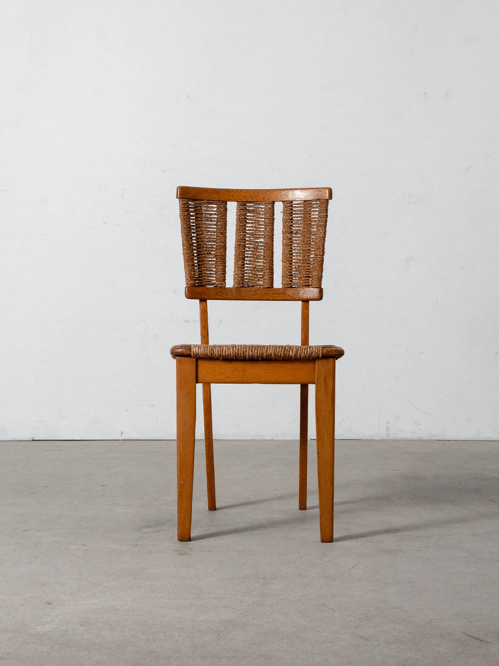 A2-1 Chair by Mart Stam for Goed Wonen in Oak and Rush Seat