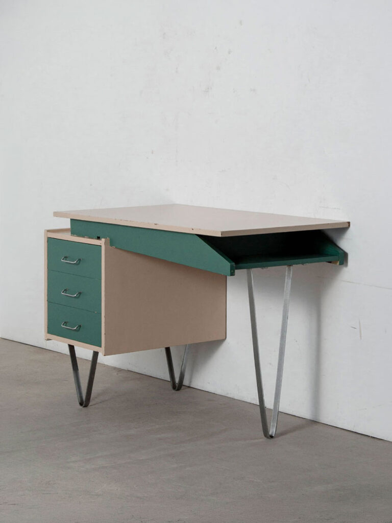Desk by Cees Braakman for Pastoe in Wood and Steel