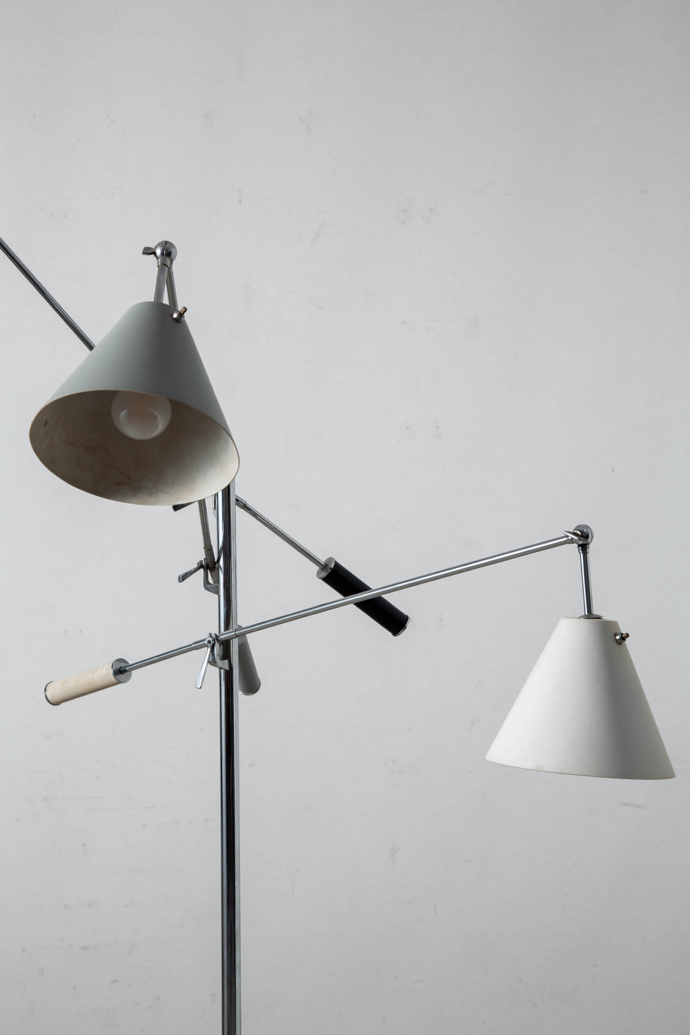 Triennale Floor Lamp by Angelo Lelii for Arredoluce in Chrome and Aluminum