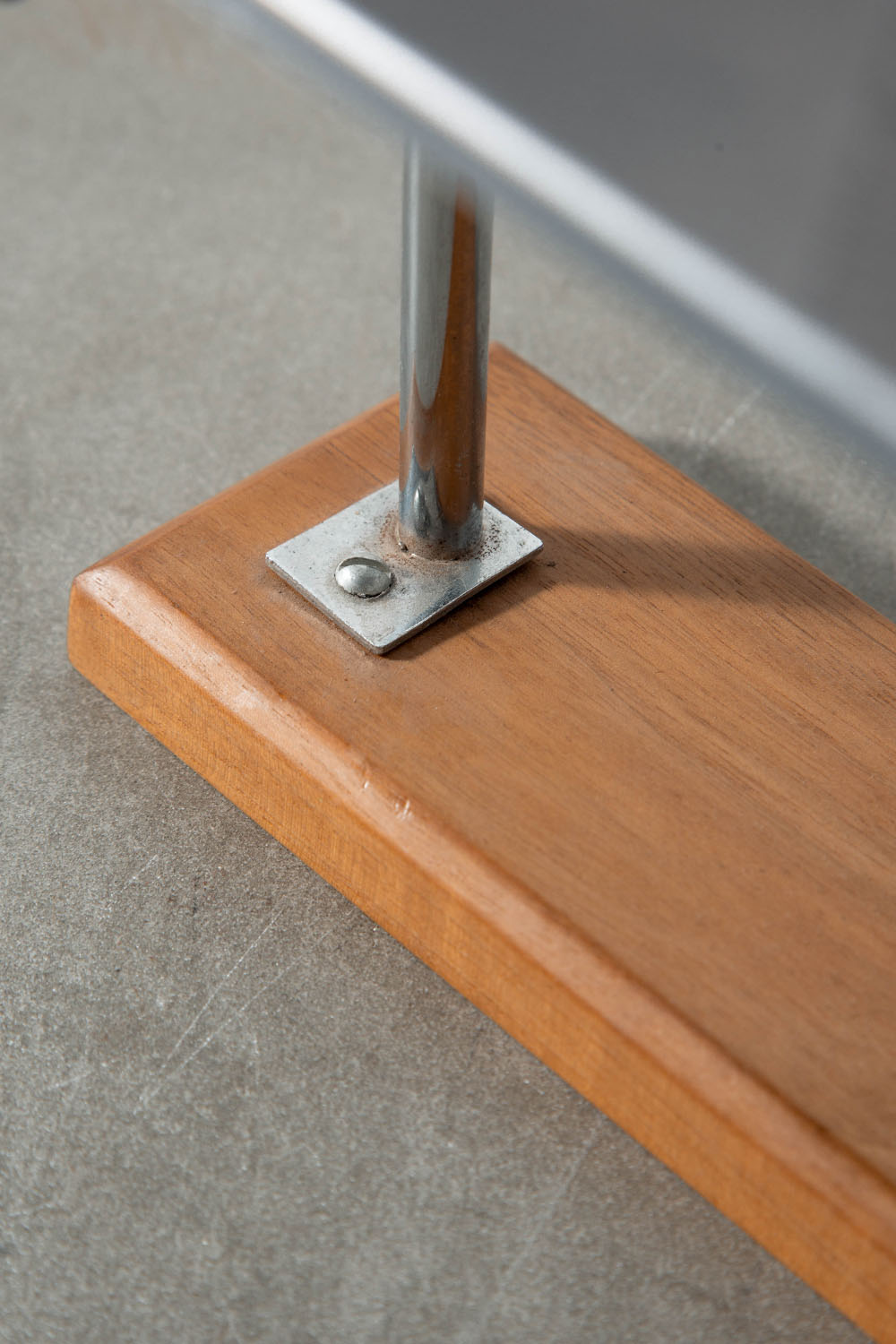 Table Lamp in Wood and Chrome