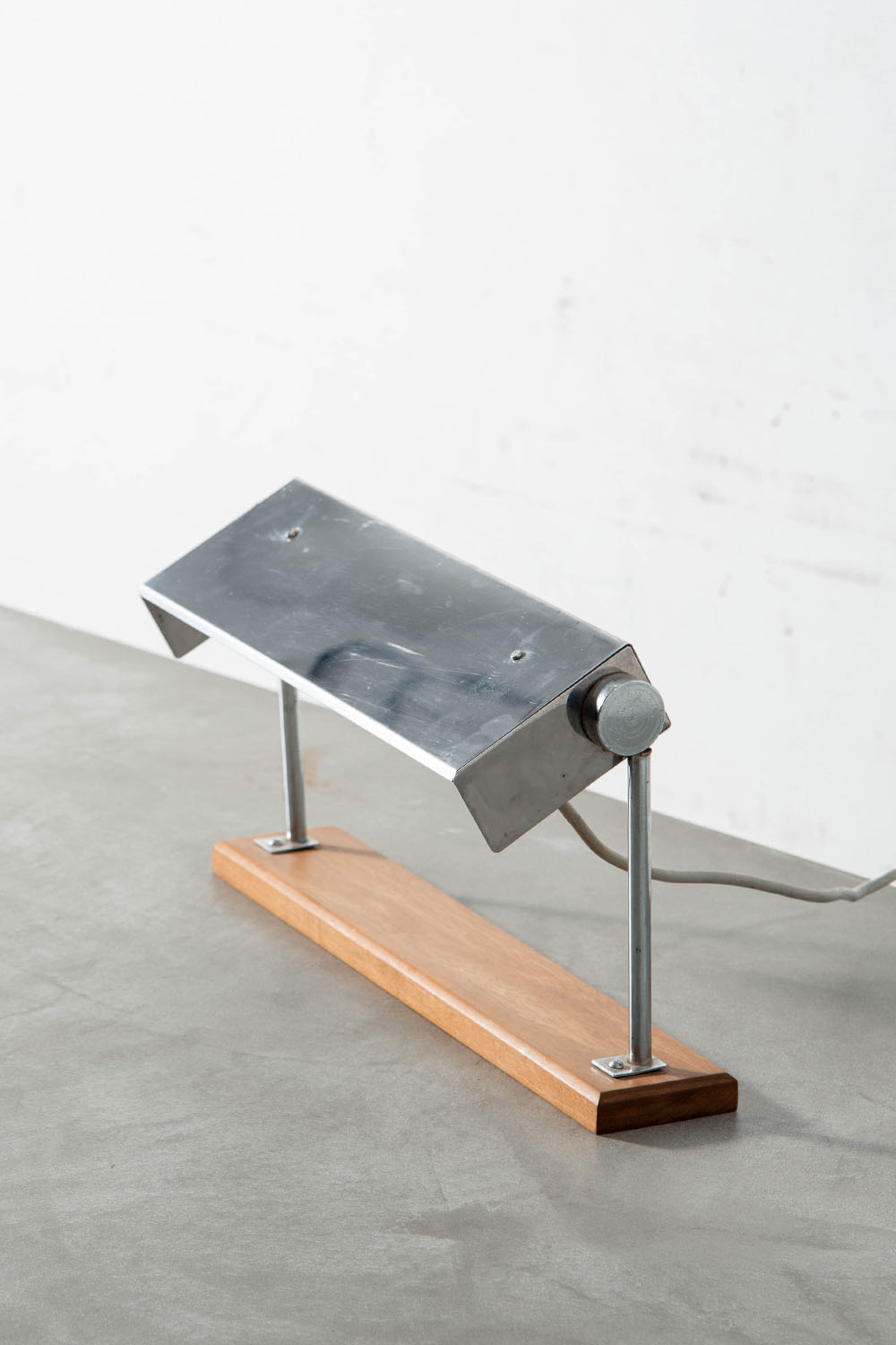 Table Lamp in Wood and Chrome