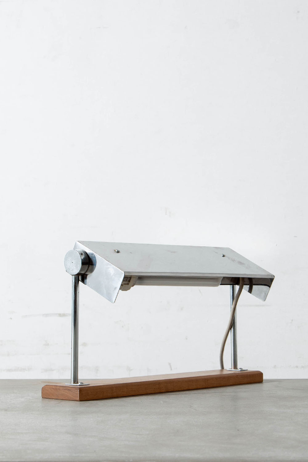 Table Lamp in Wood and Chrome