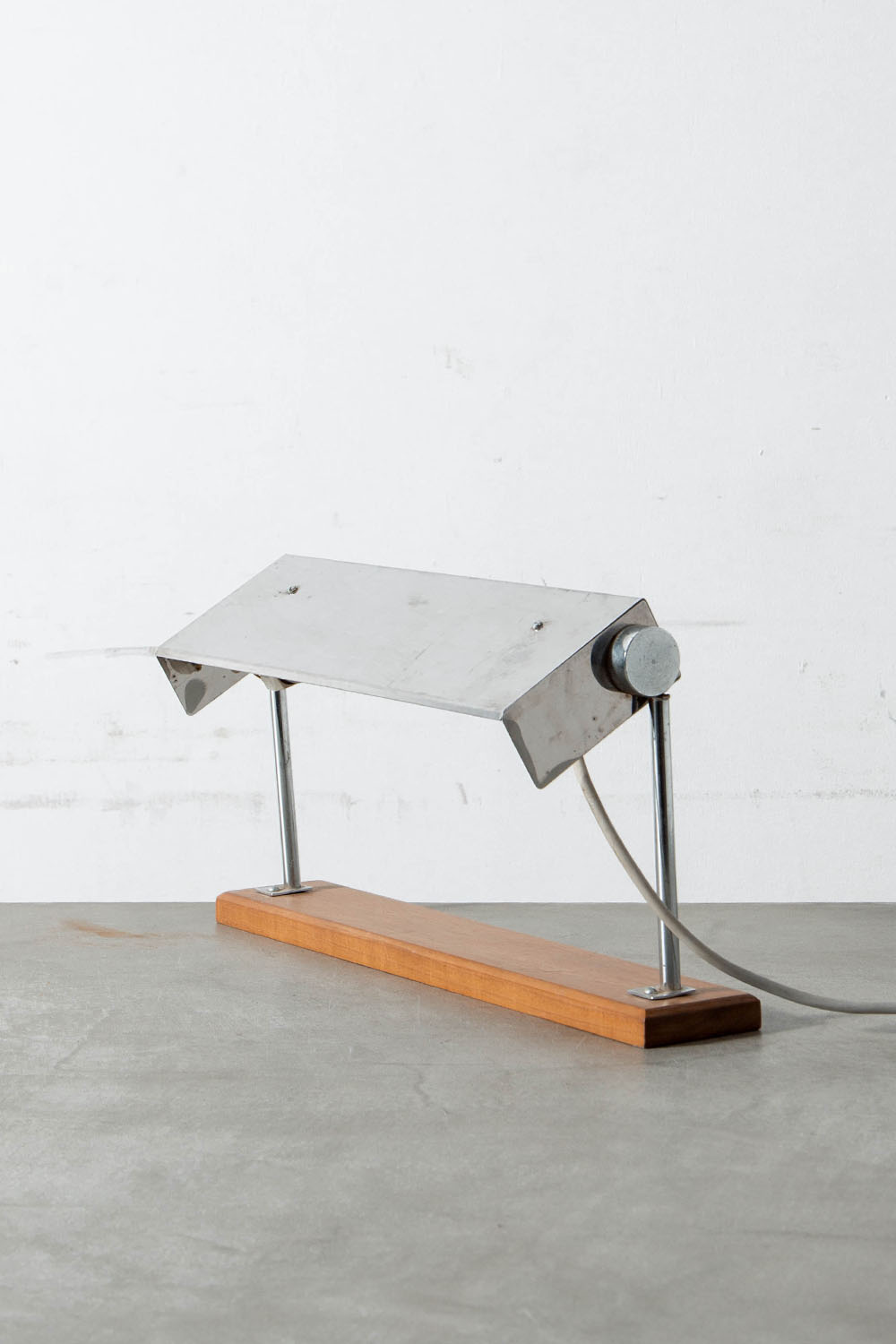 Table Lamp in Wood and Chrome