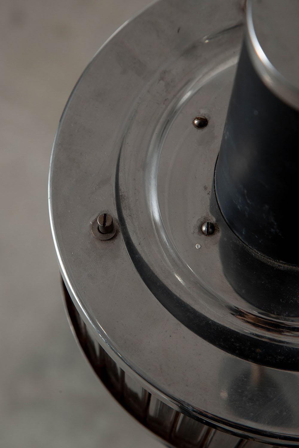 Pendant Lamp in Steel and Glass