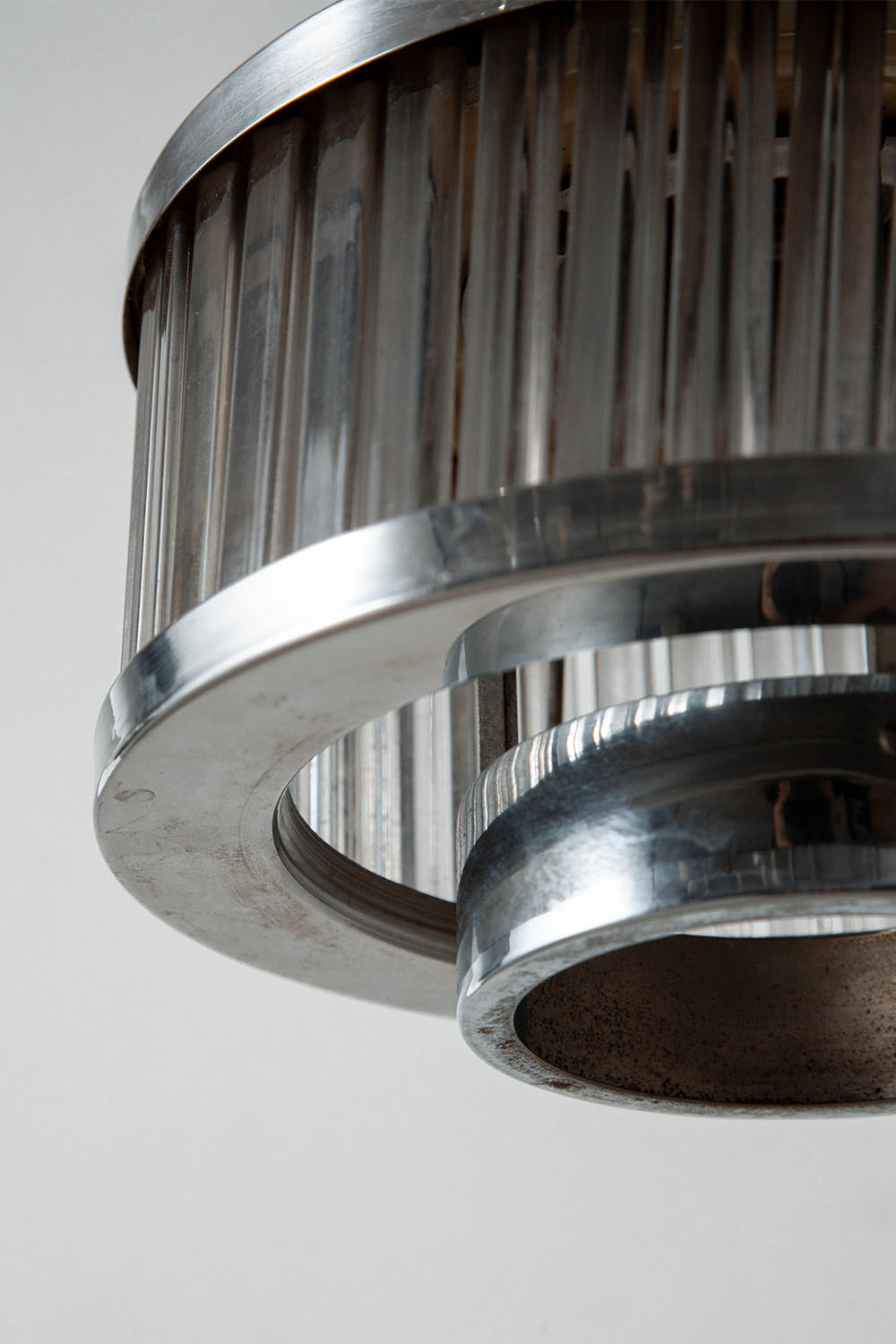 Pendant Lamp in Steel and Glass