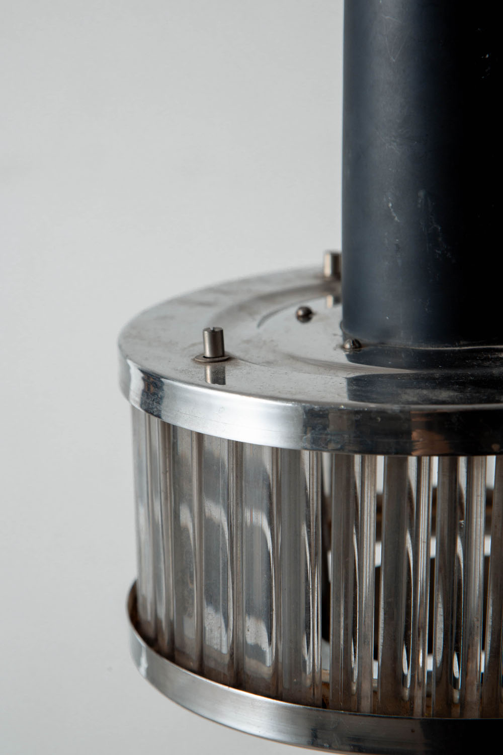 Pendant Lamp in Steel and Glass