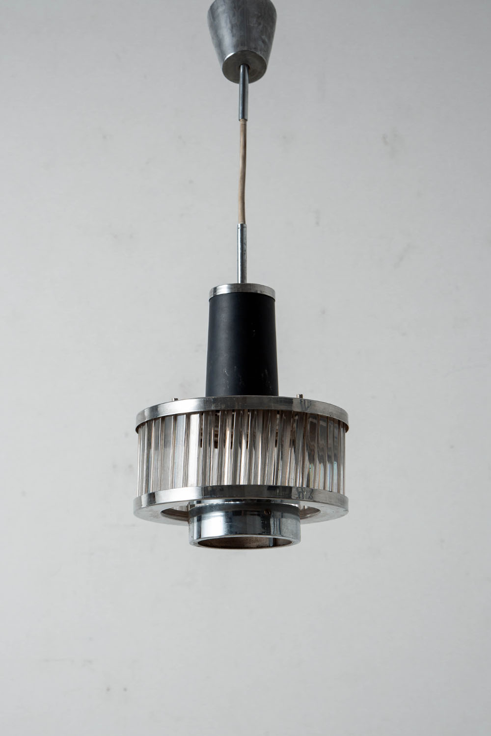 Pendant Lamp in Steel and Glass
