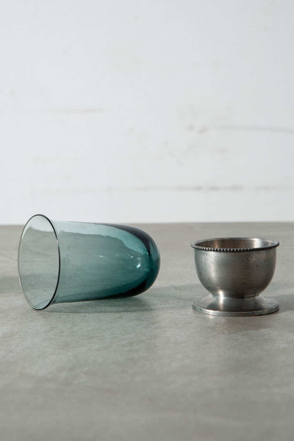Pitcher and Glass set in Glass and Metal