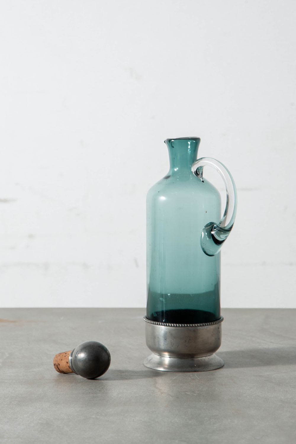 Pitcher and Glass set in Glass and Metal