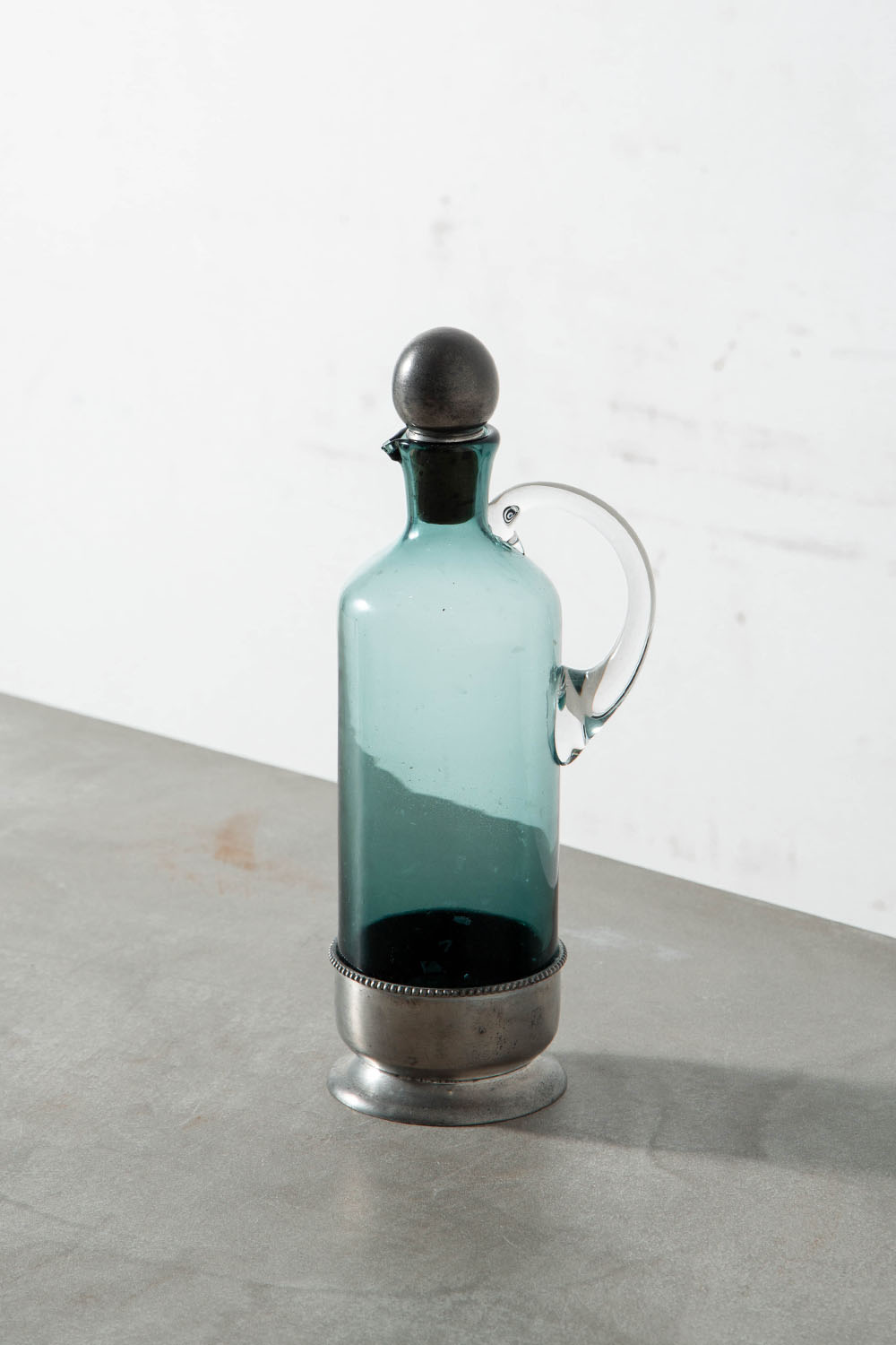 Pitcher and Glass set in Glass and Metal