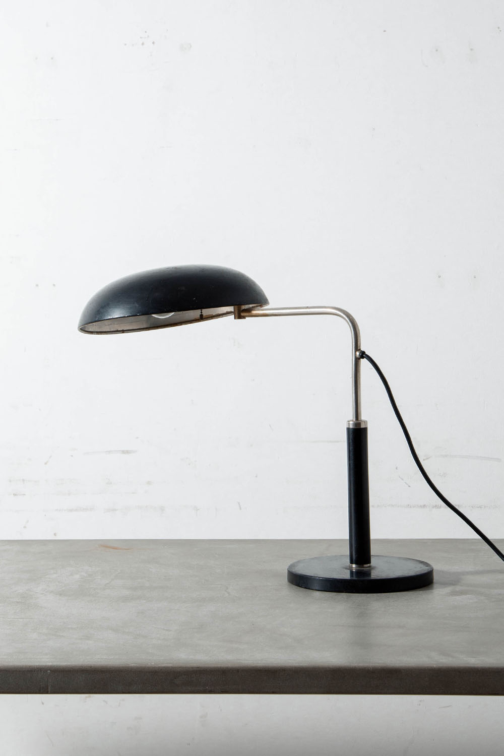 Table Lamp in Steel and Chrome