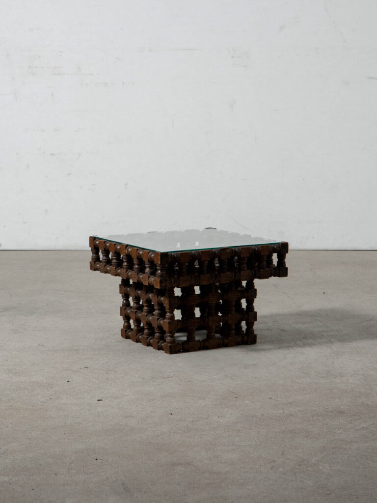 Side Table in Wood and Glass