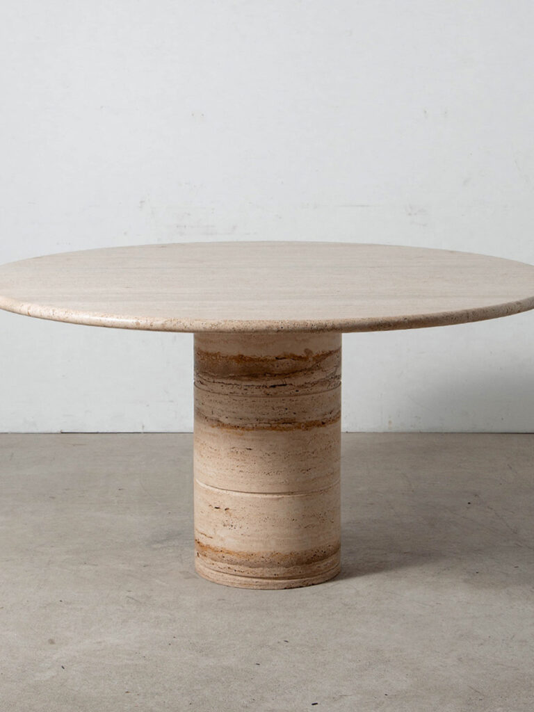 Dining Table by Angelo Mangiarotti for Up&Up in Travertine