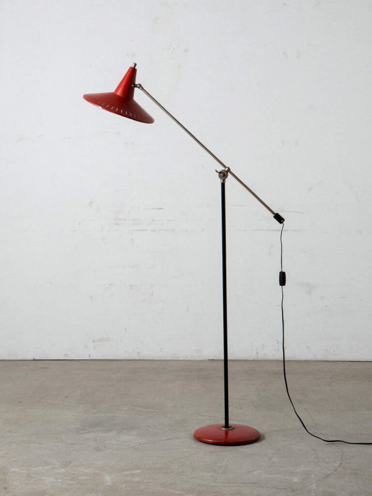 Floor Lamp by Wim Rietveld in Steel and Metal