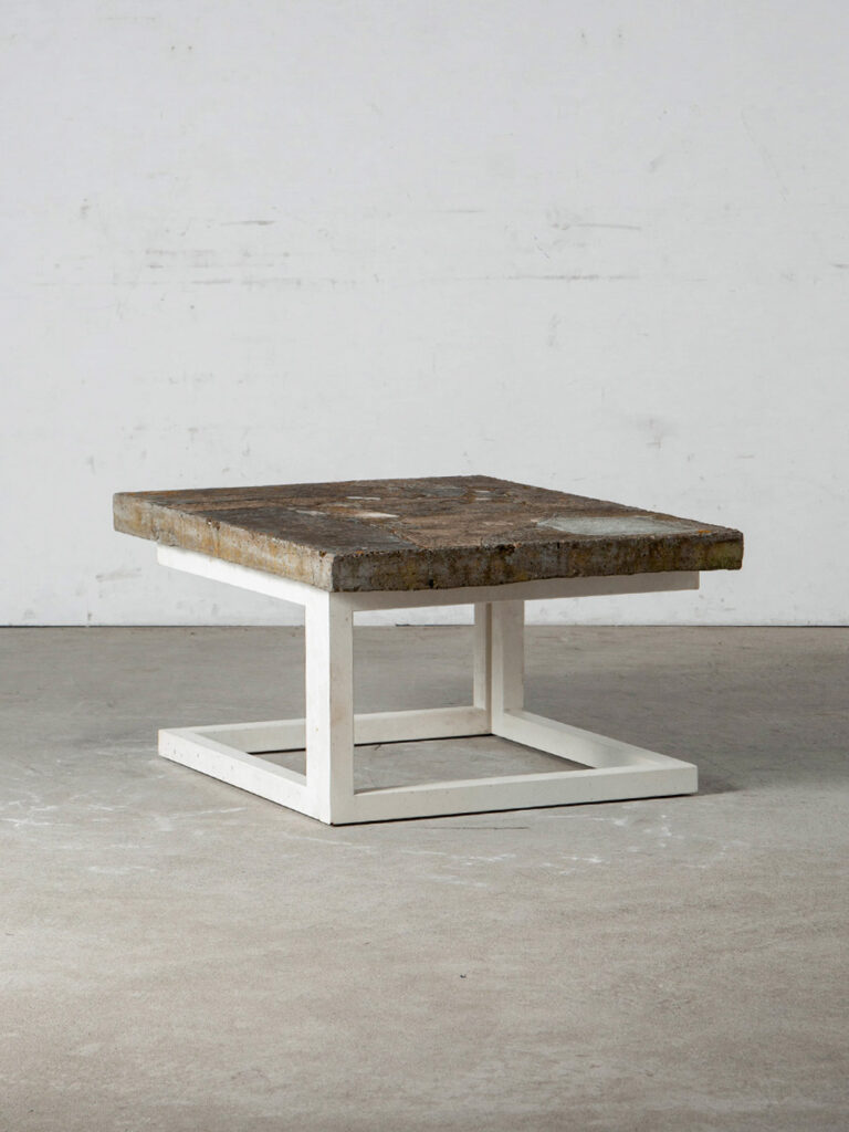 Coffee Table in Stone and Steel