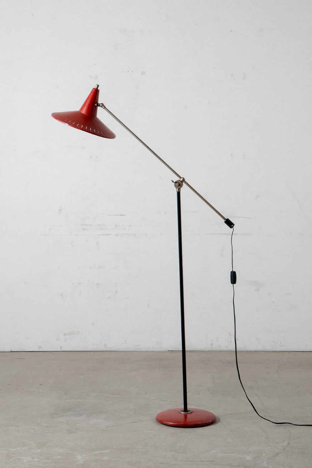 Floor Lamp by Wim Rietveld in Steel and Metal