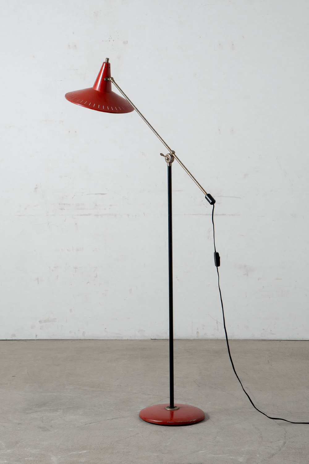 Floor Lamp by Wim Rietveld in Steel and Metal
