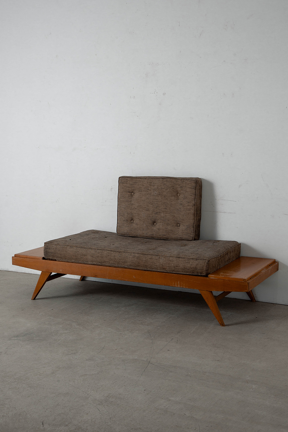 Day Bed by Pierre Guariche for Free Span  in Wood and Fabric
