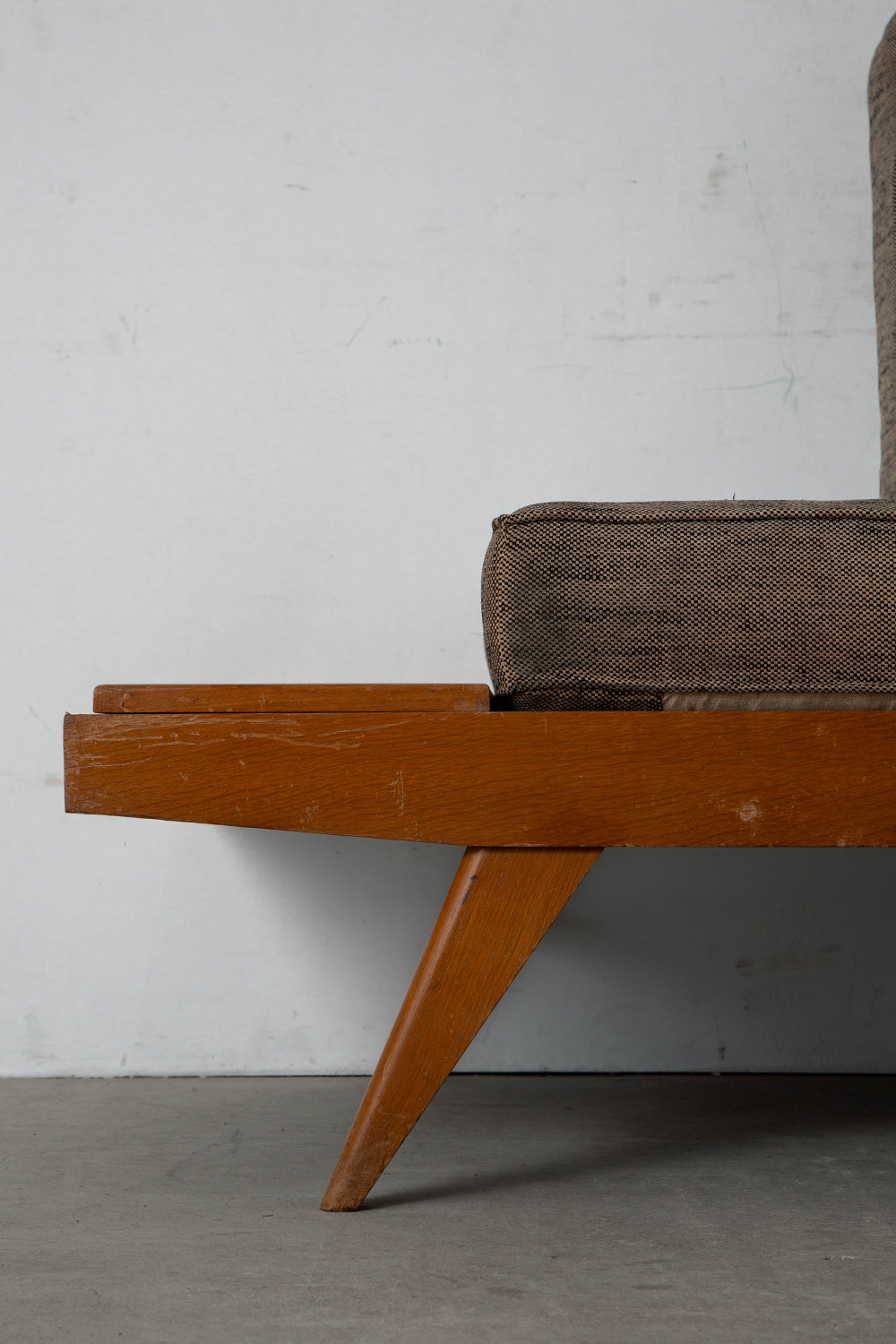 Day Bed by Pierre Guariche for Free Span  in Wood and Fabric