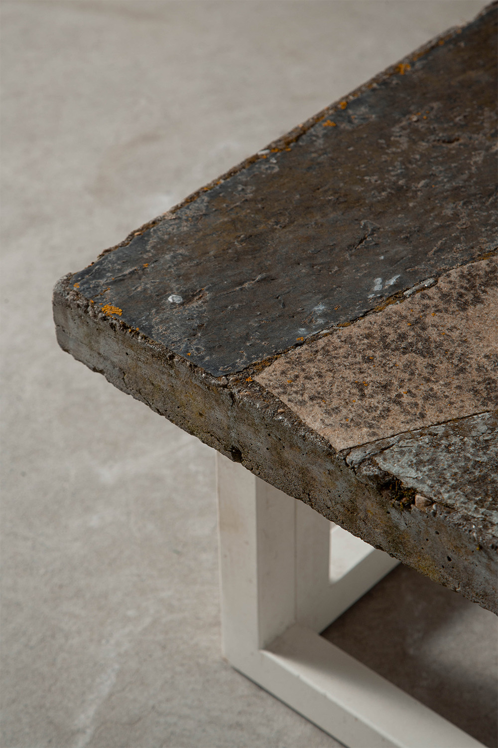 Coffee Table in Stone and Steel