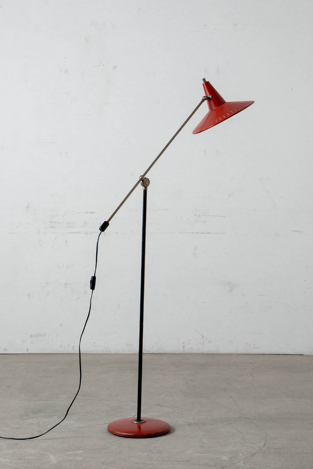 Floor Lamp by Wim Rietveld in Steel and Metal