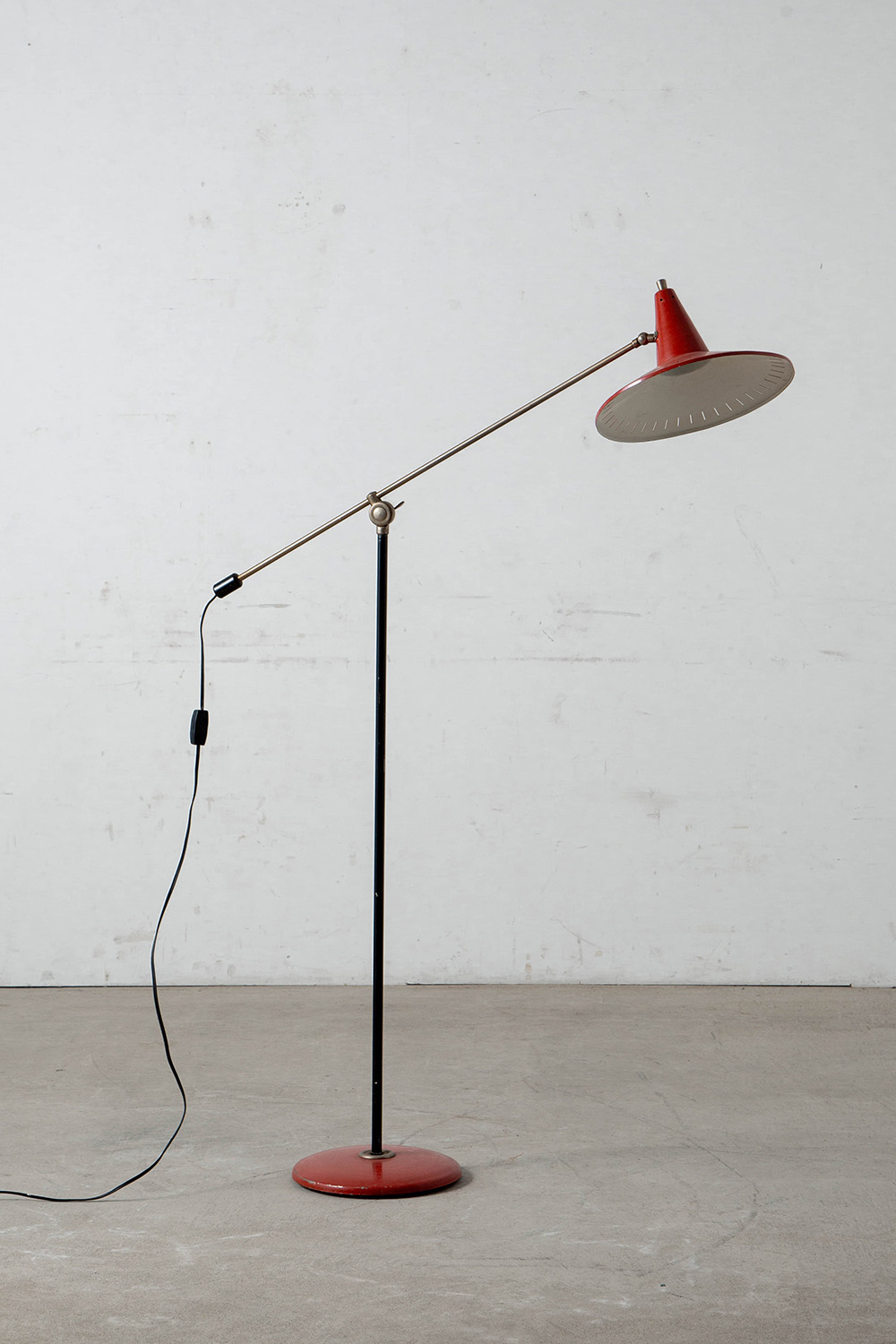 Floor Lamp by Wim Rietveld in Steel and Metal