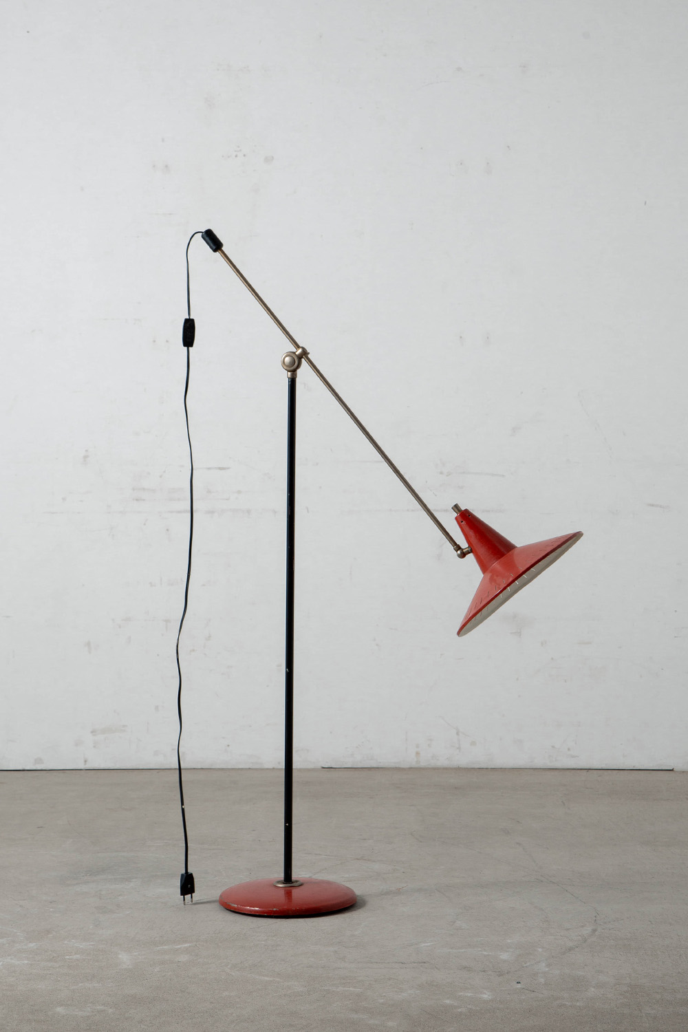 Floor Lamp by Wim Rietveld in Steel and Metal