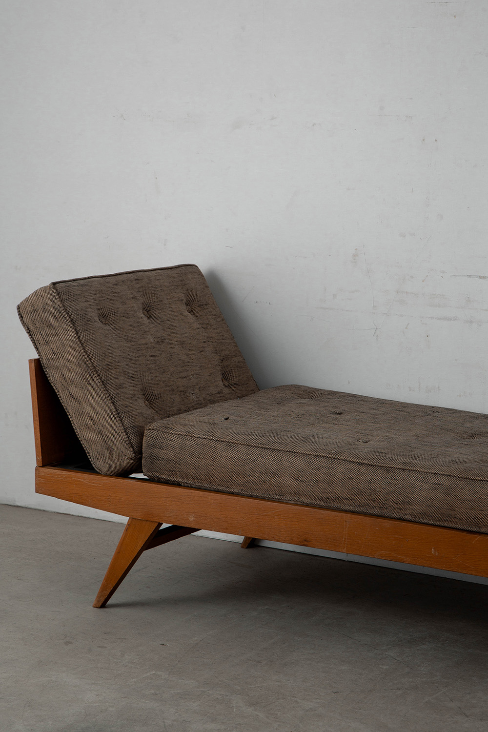 Day Bed by Pierre Guariche for Free Span  in Wood and Fabric