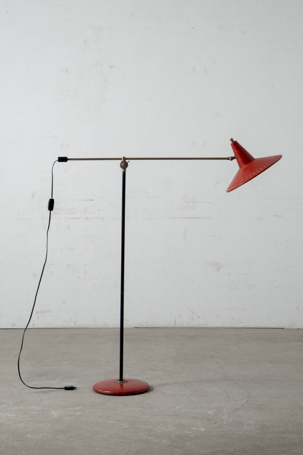 Floor Lamp by Wim Rietveld in Steel and Metal