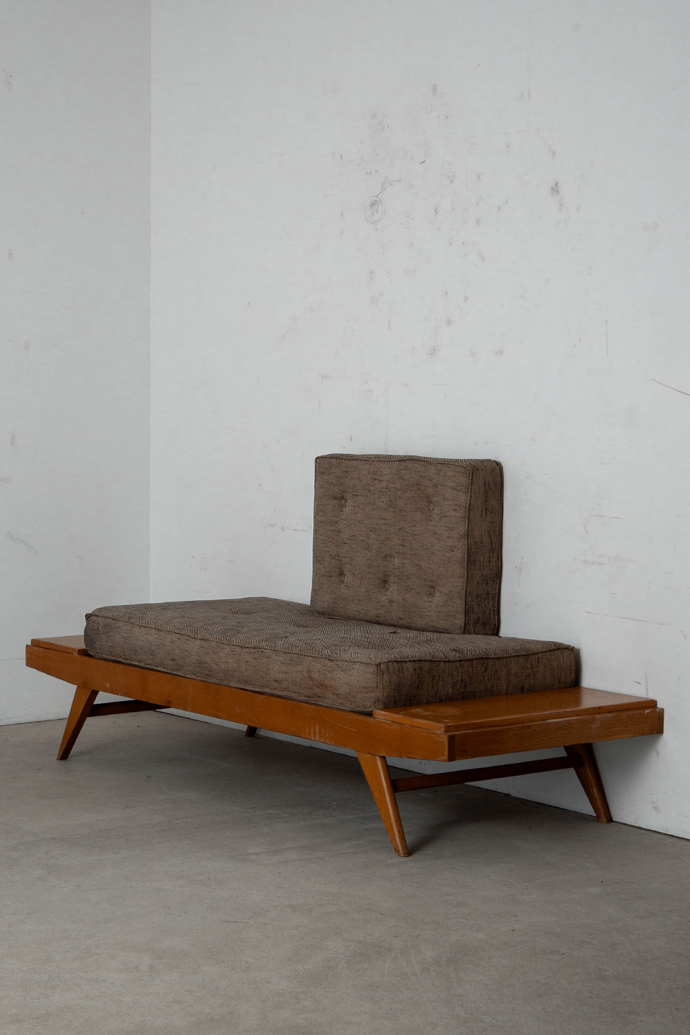 Day Bed by Pierre Guariche for Free Span  in Wood and Fabric
