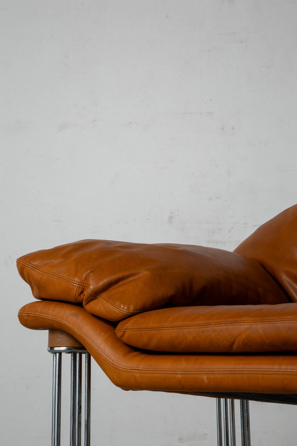Air Sofa by Burkhard Vogtherr for Hain & Thome in Leather and Chrome