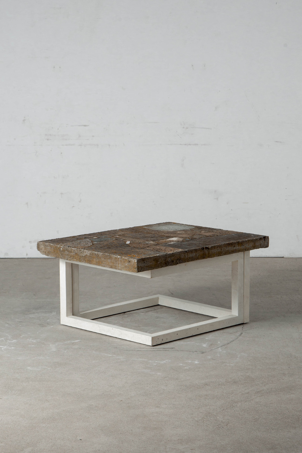 Coffee Table in Stone and Steel