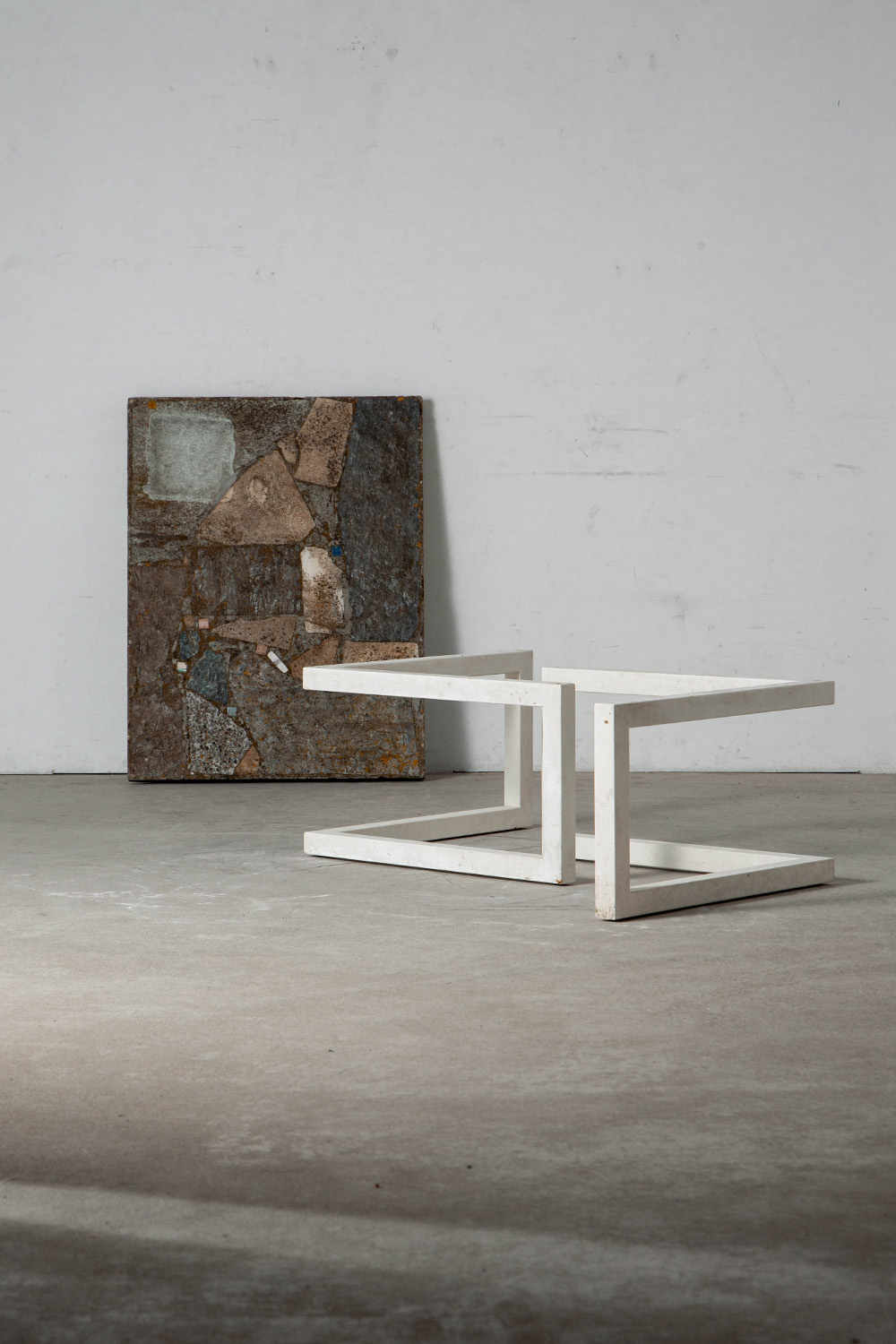 Coffee Table in Stone and Steel