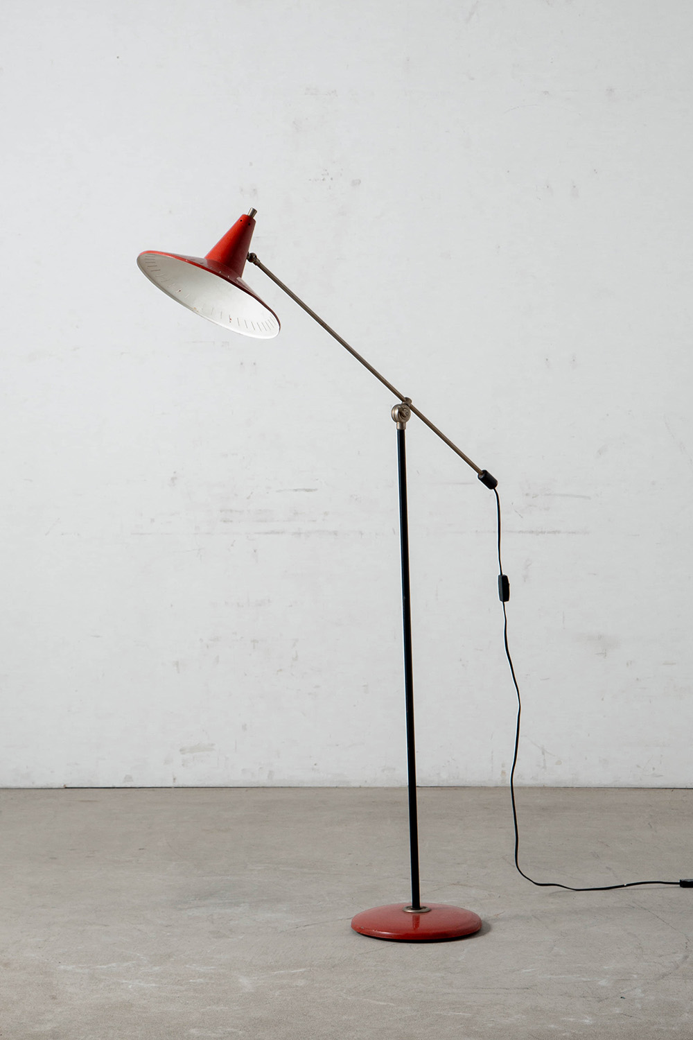 Floor Lamp by Wim Rietveld in Steel and Metal