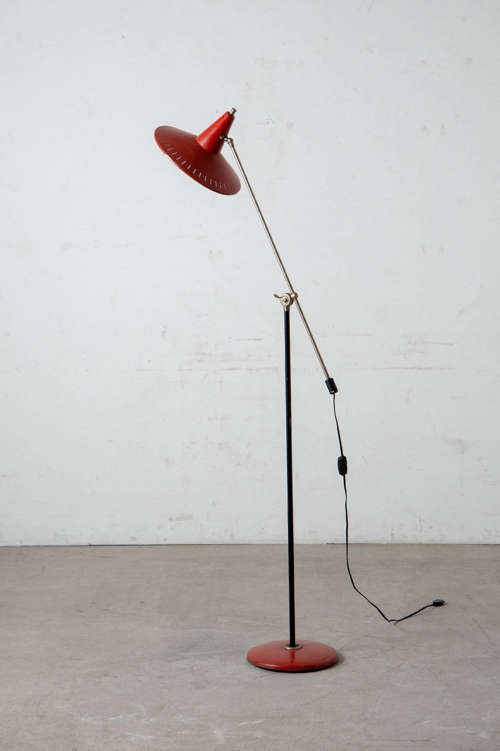 Floor Lamp by Wim Rietveld in Steel and Metal