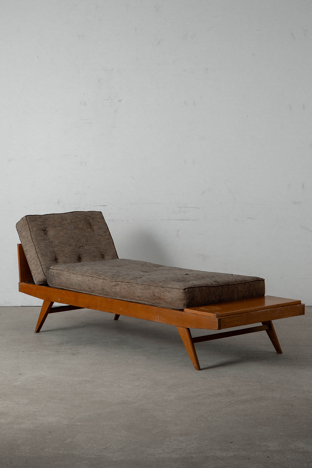 Day Bed by Pierre Guariche for Free Span  in Wood and Fabric