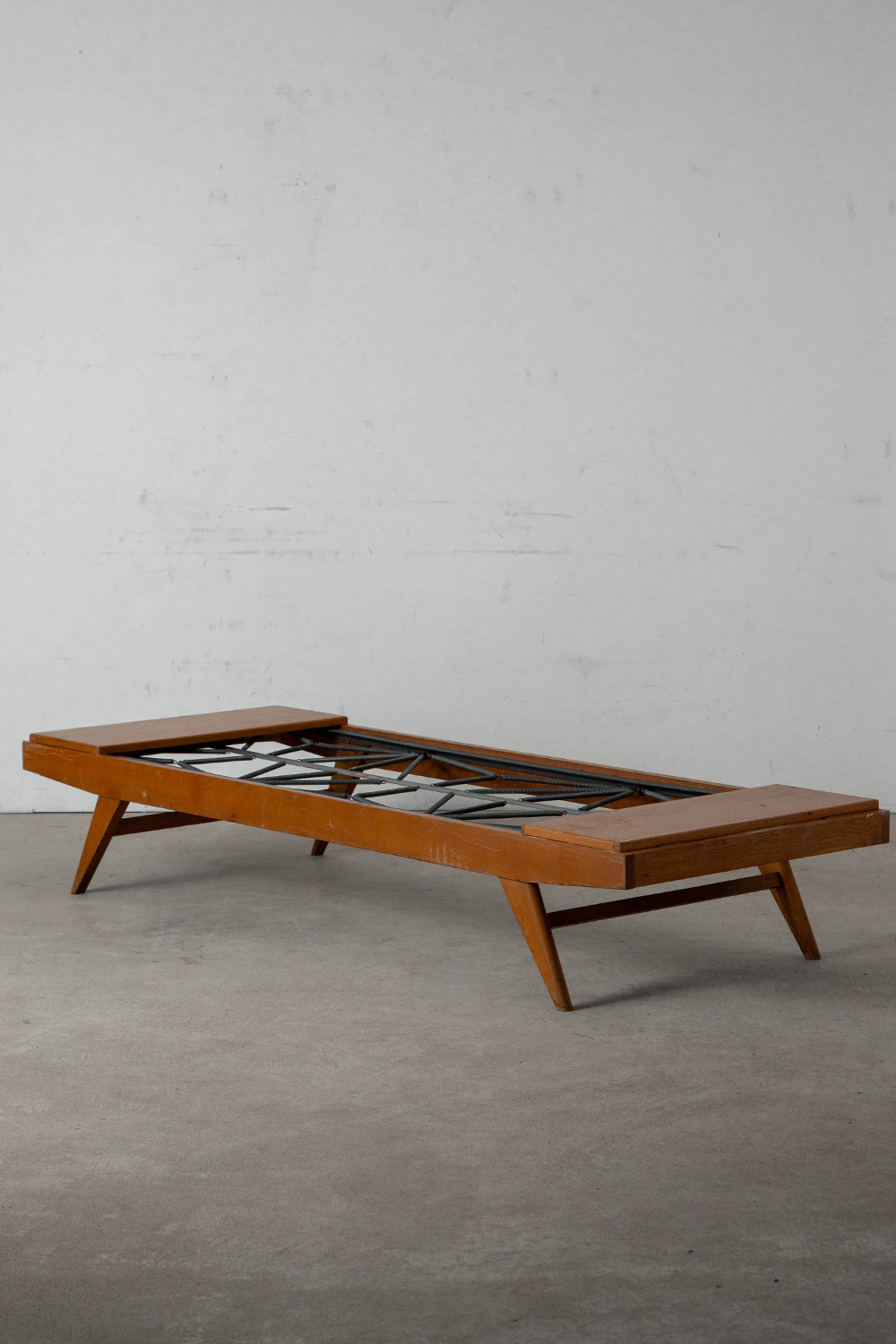 Day Bed by Pierre Guariche for Free Span  in Wood and Fabric