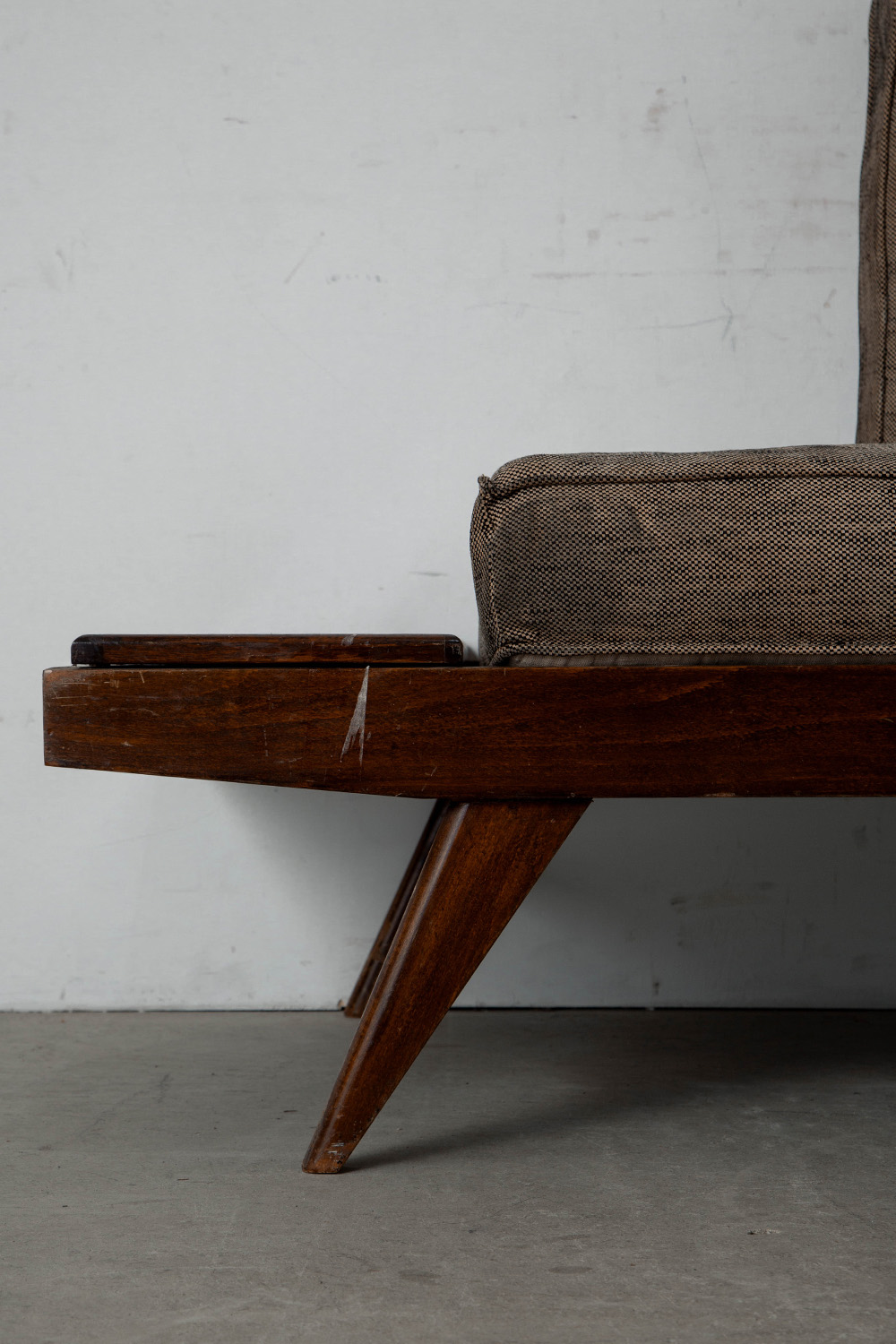 Day Bed by Pierre Guariche for Free Span  in Wood and Fabric