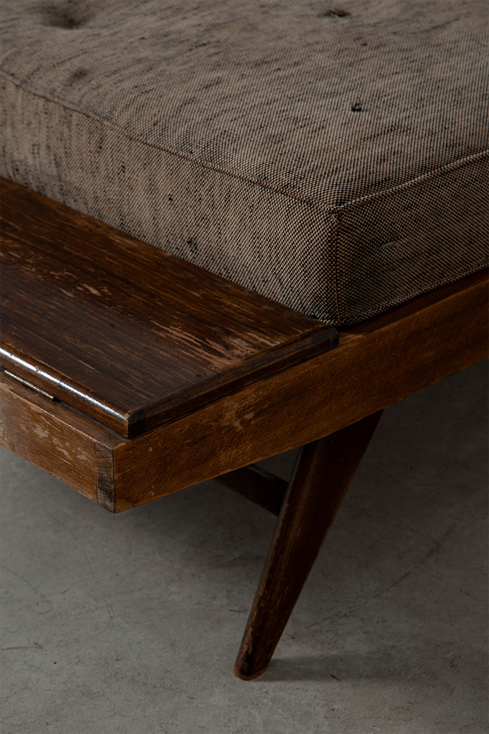Day Bed by Pierre Guariche for Free Span  in Wood and Fabric
