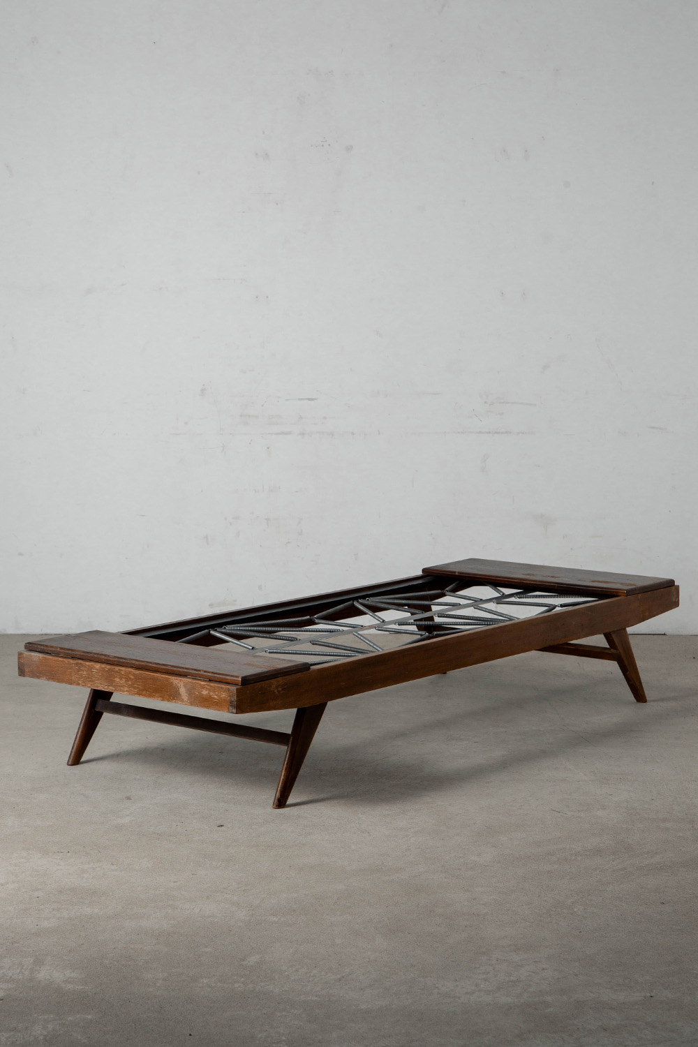 Day Bed by Pierre Guariche for Free Span  in Wood and Fabric