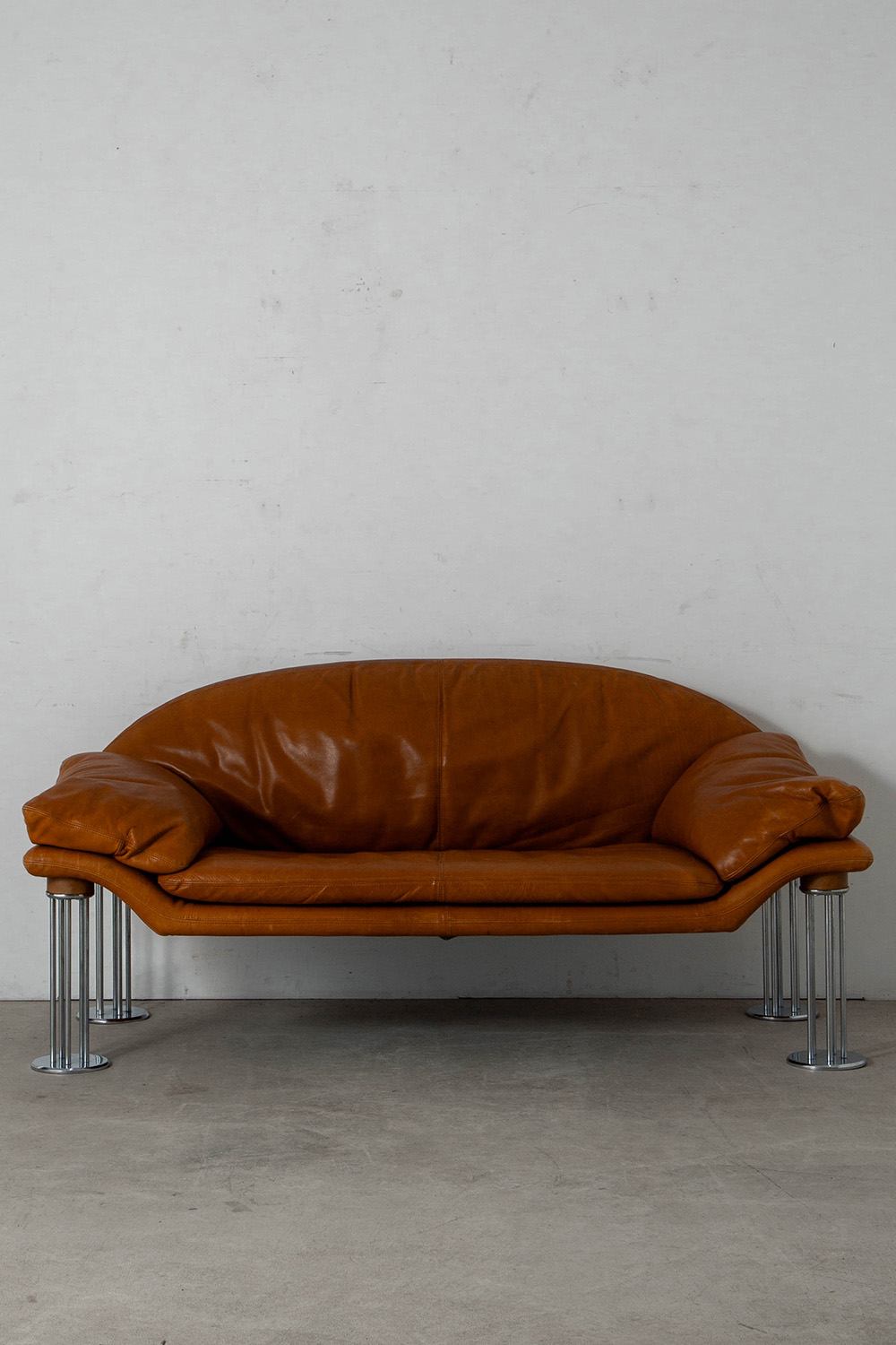 Air Sofa by Burkhard Vogtherr for Hain & Thome in Leather and Chrome