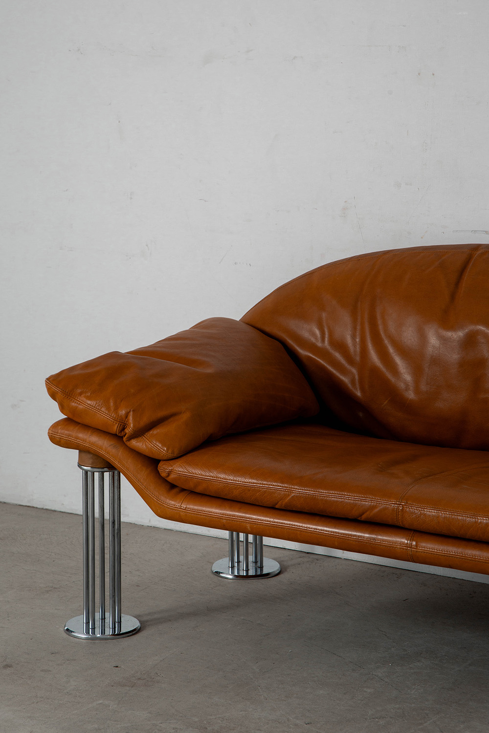 Air Sofa by Burkhard Vogtherr for Hain & Thome in Leather and Chrome