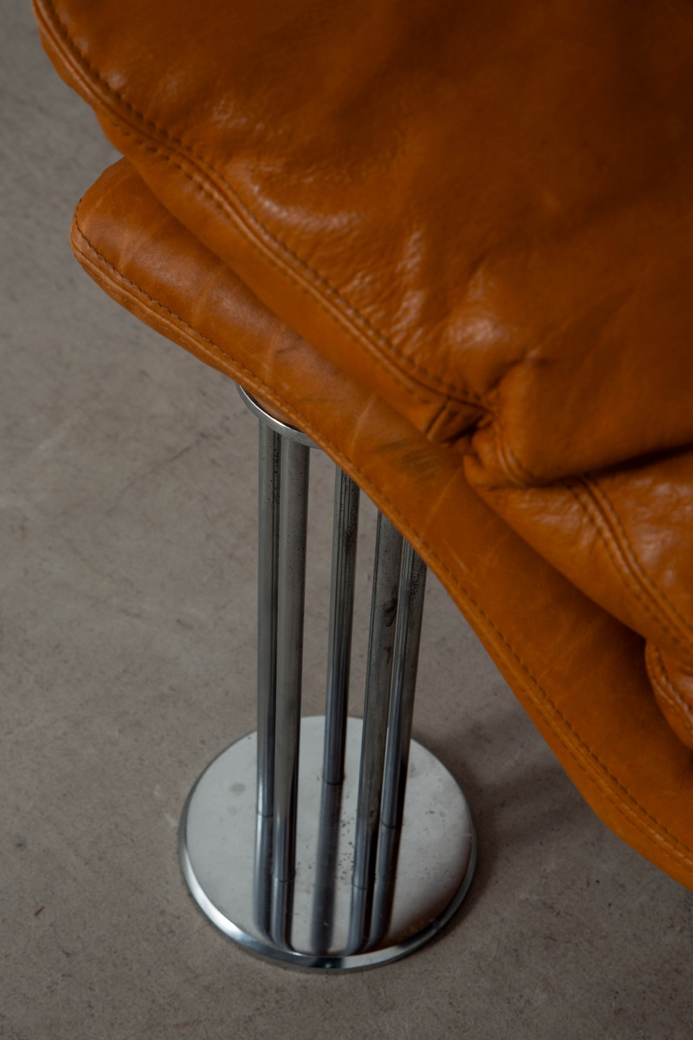 Air Sofa by Burkhard Vogtherr for Hain & Thome in Leather and Chrome