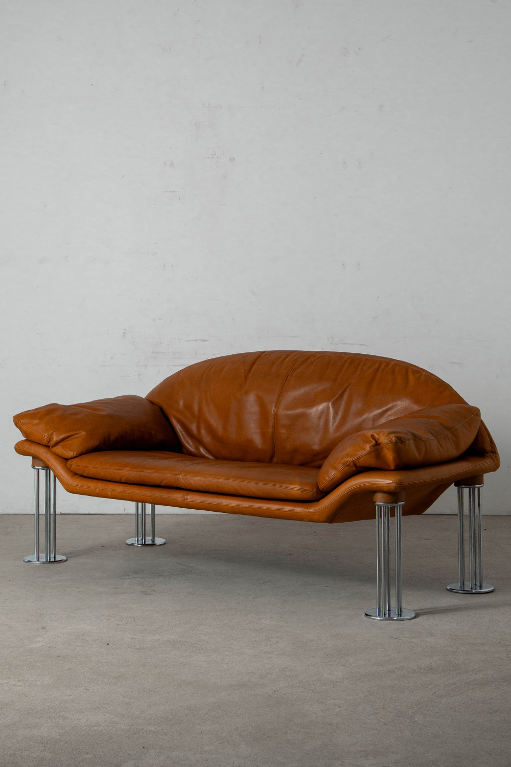 Air Sofa by Burkhard Vogtherr for Hain & Thome in Leather and Chrome